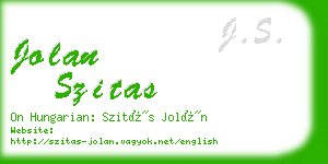 jolan szitas business card